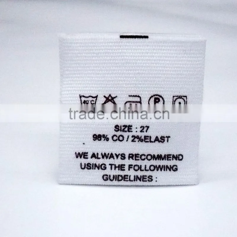 Black Care Label For Garment