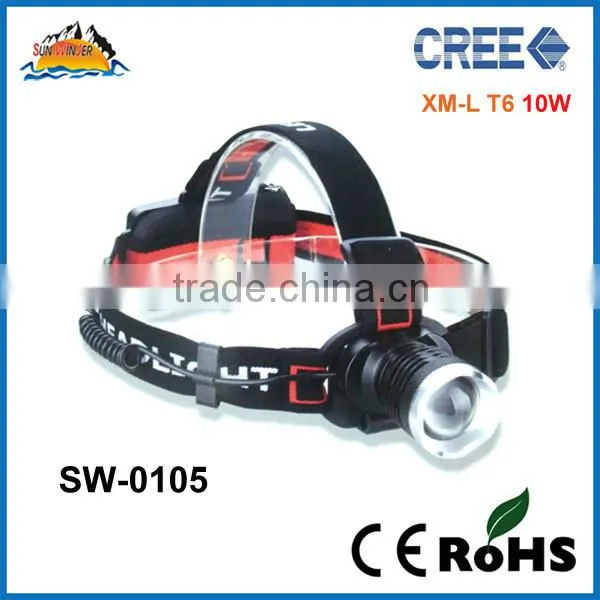 Hot sell Outdoor CREE T6 aluminium led head lamp