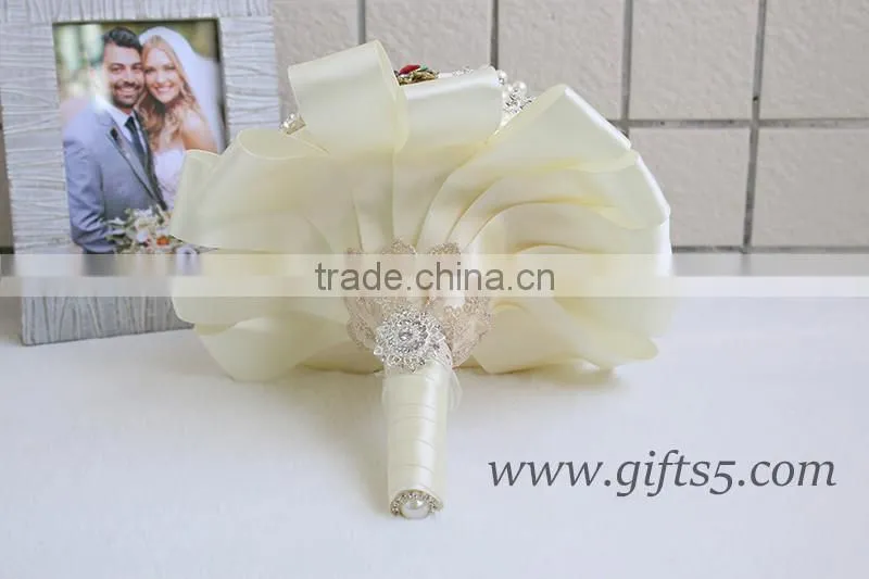 Exquisite Wedding Bouquet with blue beads