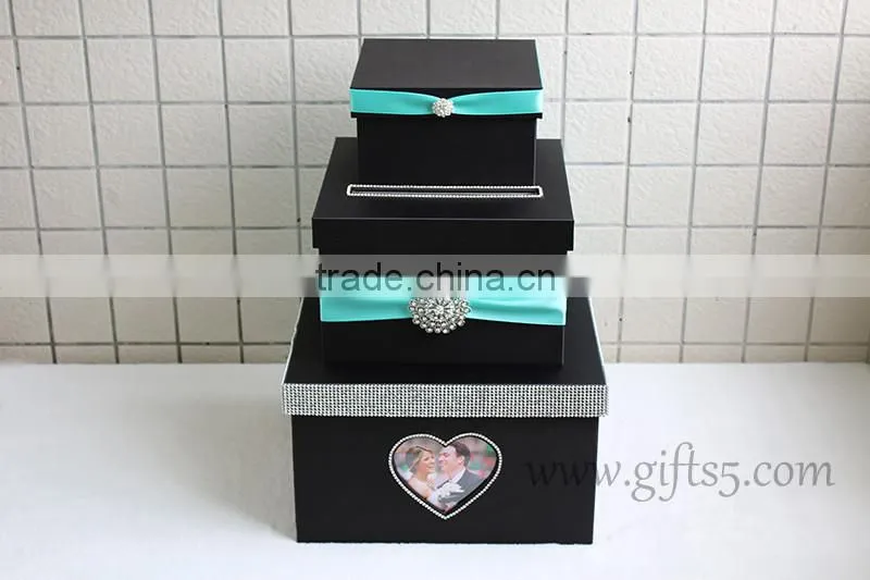 Handmade wedding cardbox with photo frame