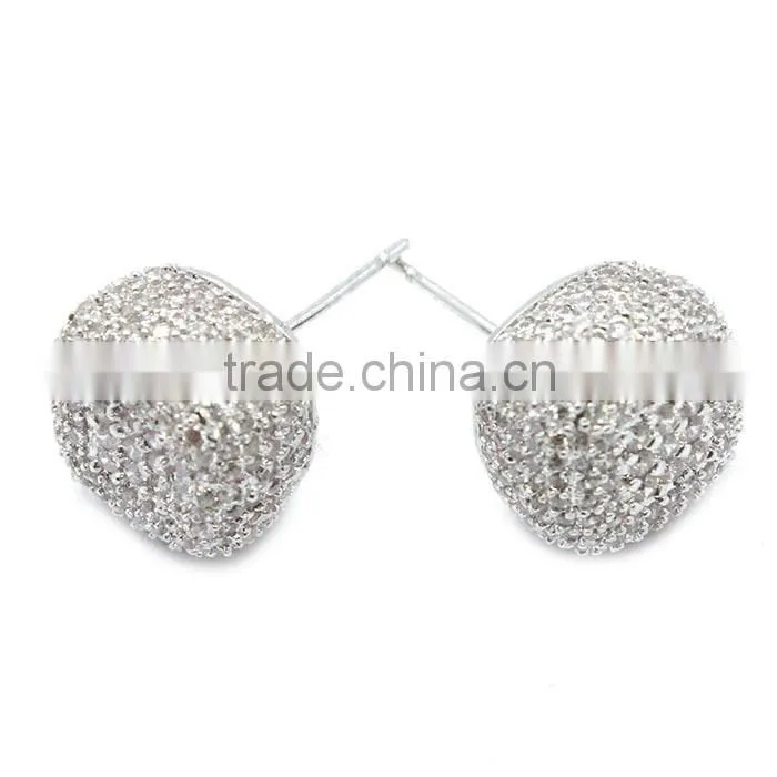 925 silver cubic zircon stud earring white CZ jewelry factory price