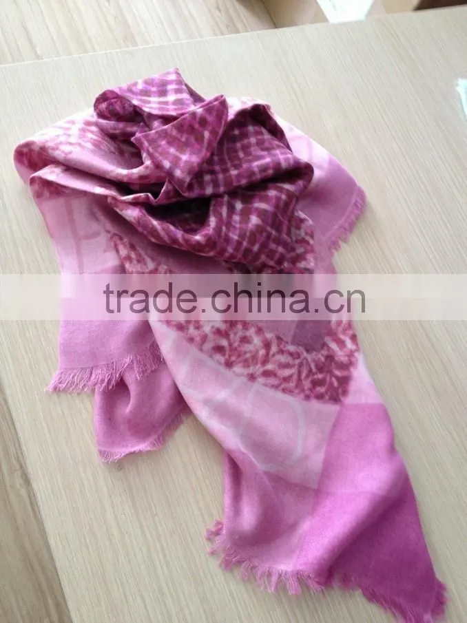 cashmere and modal digital printed square scarf