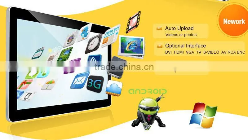Wall mounts 32" Floor Standing touch Screen display/ indoor lcd advertising player/usb digital advertising kiosk 32"