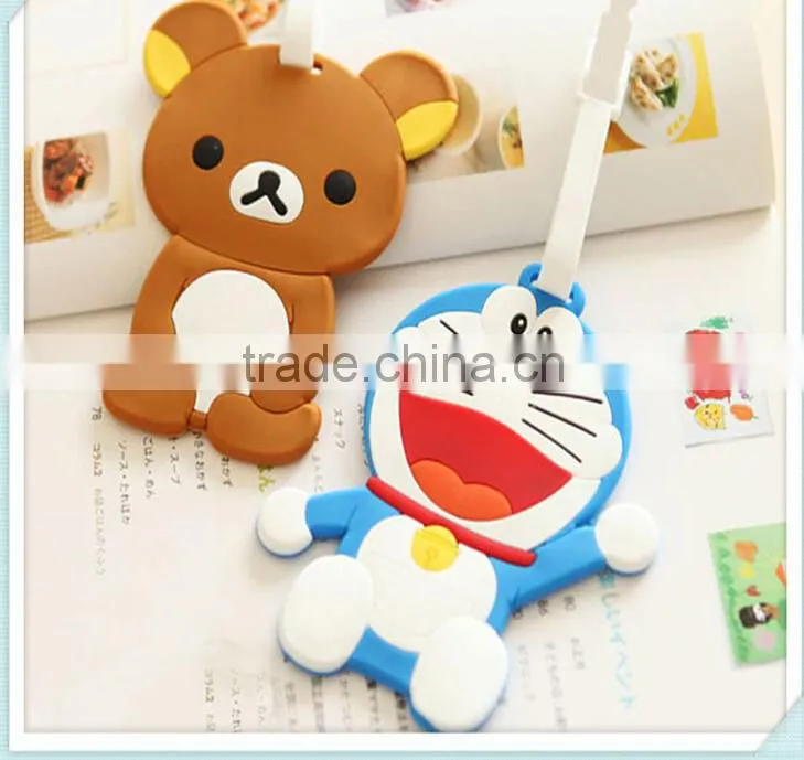 Hogift 2015 new cartoon soft PVC luggage tag/promotion luggage tag/custom luggage tag