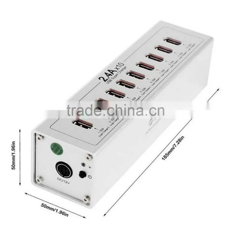 2015 Hot sale Multi USB Charger 10 port mobile phone charging station,USB charging station for ipad stand for OEM/ODM
