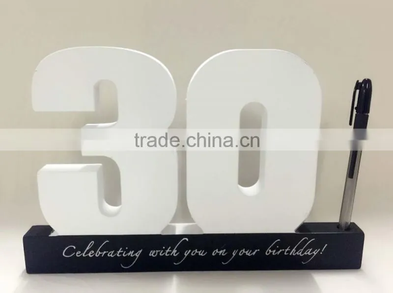 Wooden Number "30" birthday gifts Home Decoration promotion wooden items in window shopping