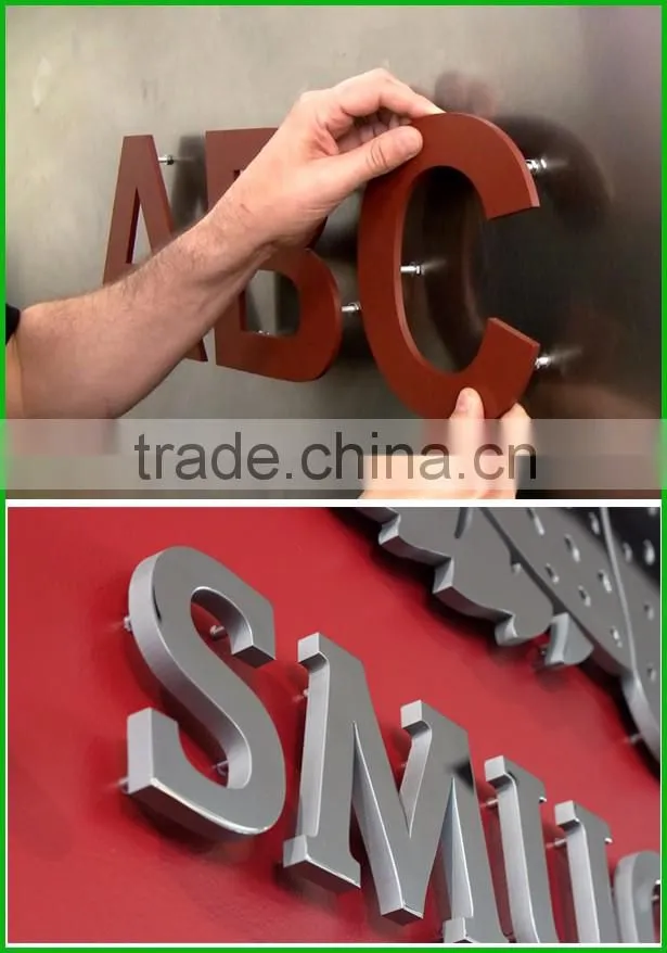 PDL Stainless Steel Letters Painted With Different Color