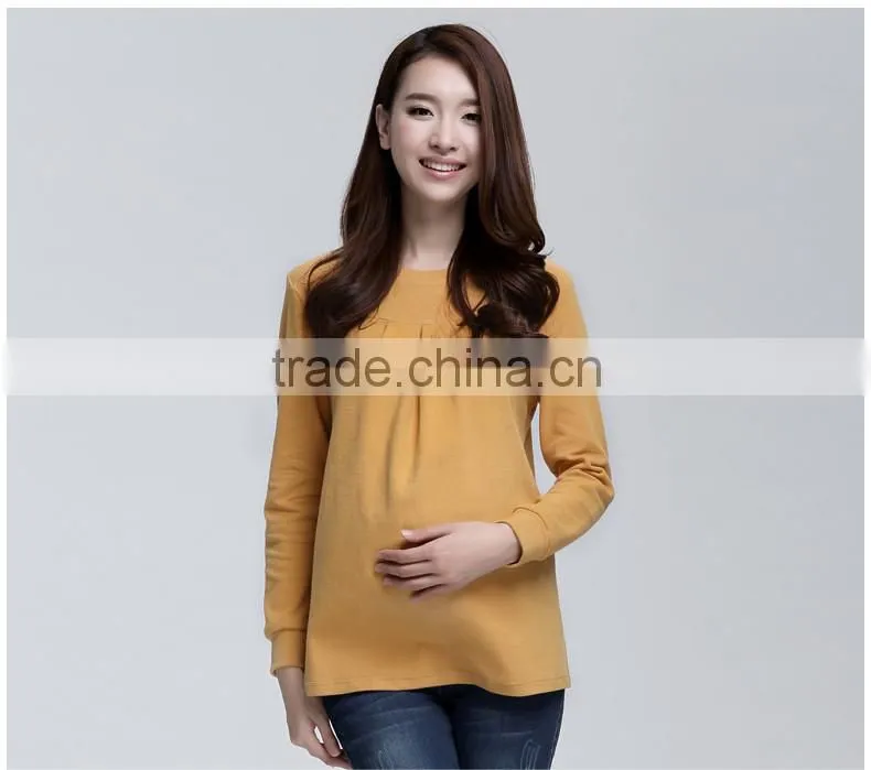 Autumn & Winter Long-sleeve Maternity T-shirt Loose Plus Size