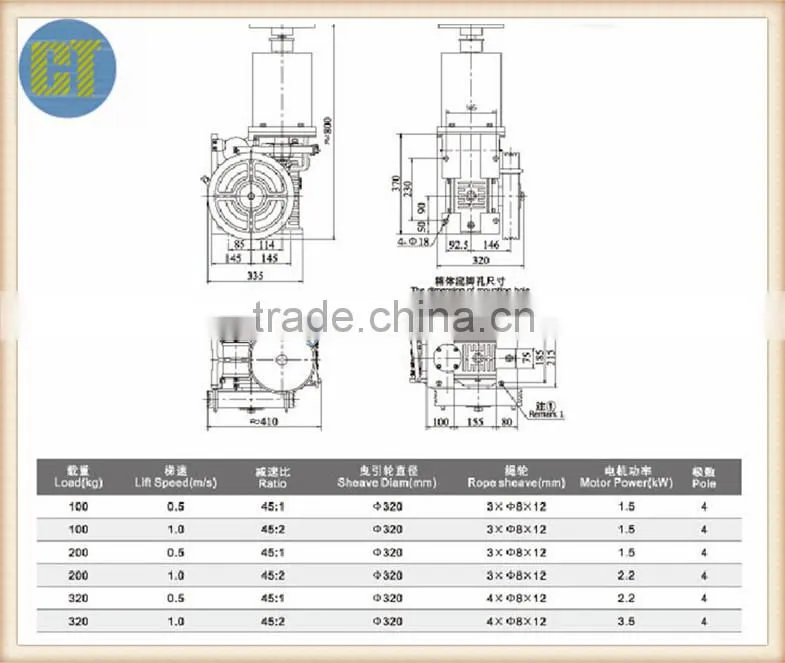 Elevator/Lift Traction Machine YJ110