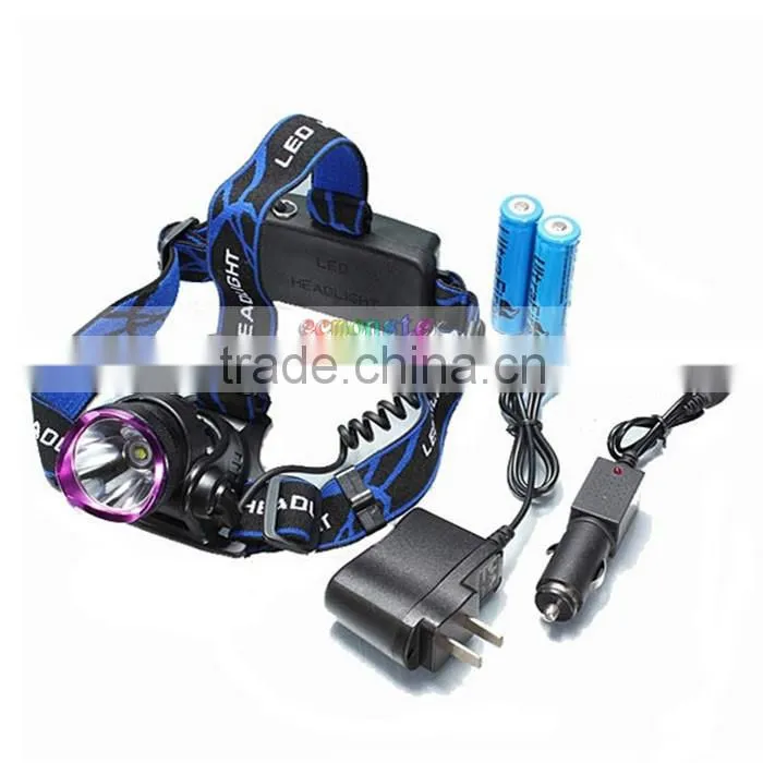 1-bulb 3 Modes Waterproof LED Headlamp LED Headlight Purple & Black
