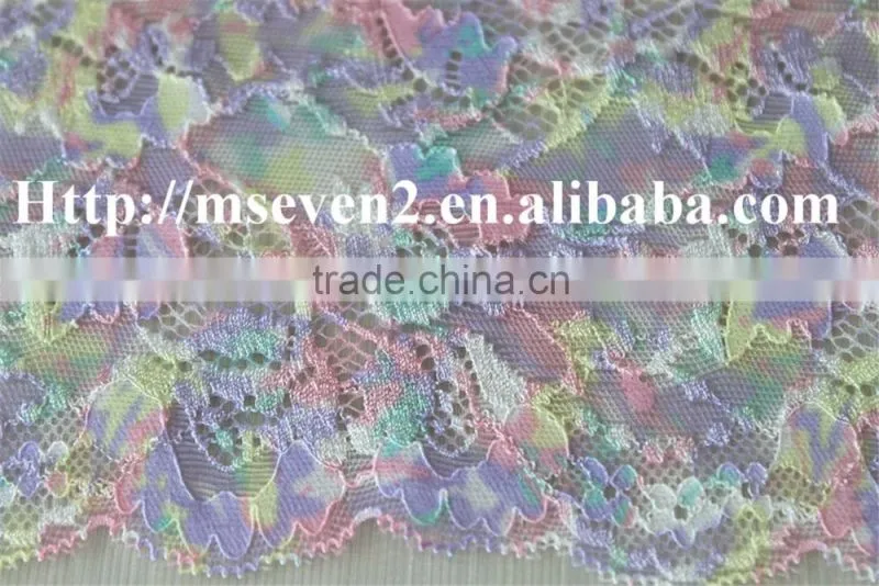 beautiful colorful african lace trimming elastic tulle fabric 100% nylon lace