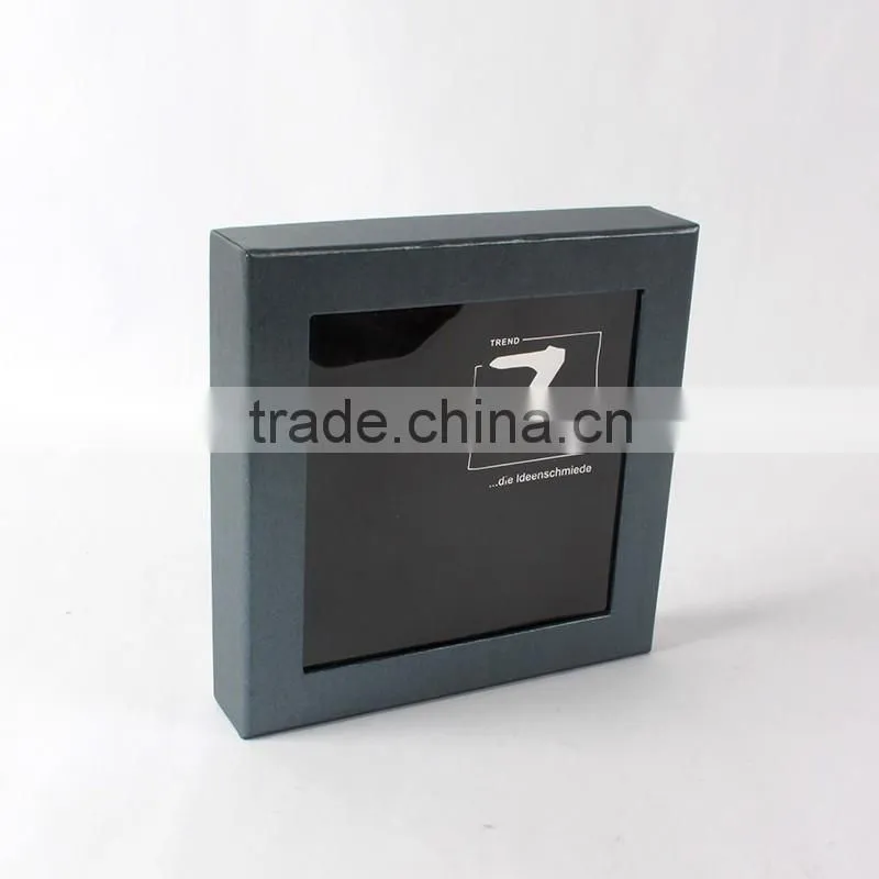 China manufacturer black carton paper box with PVC window