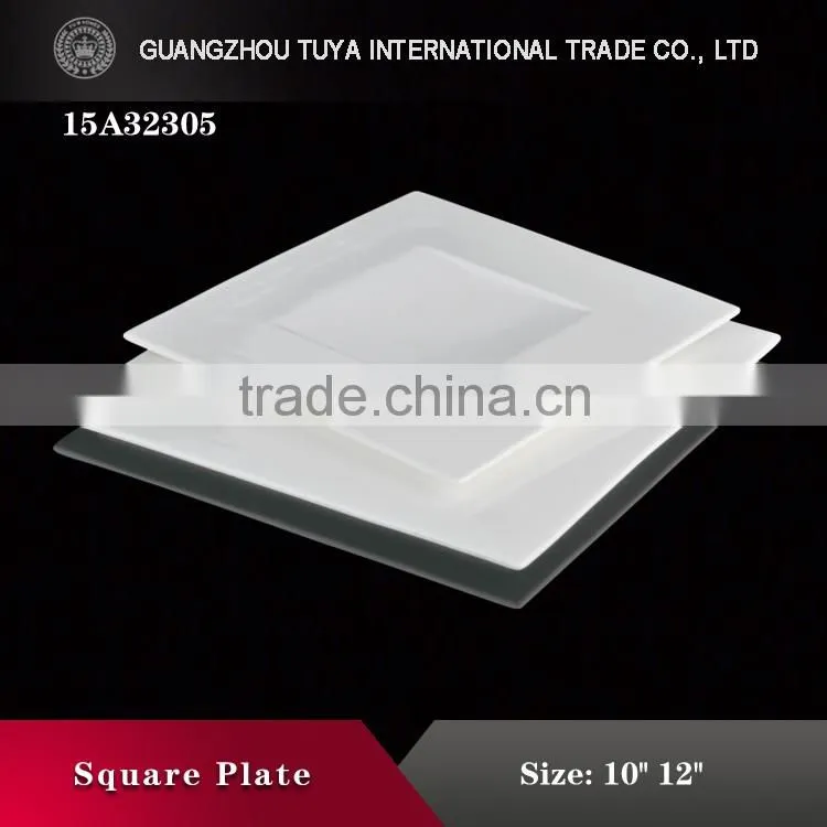 New style white color fruits porcelain square plate
