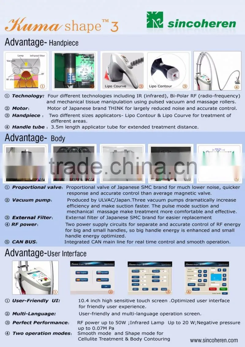 Vacuum body massager anti cellulite suction machine radiofrequency machine