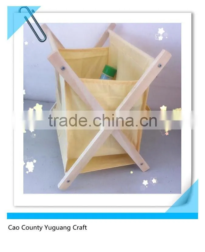 customized yellow magazine rack with pine wood shelf