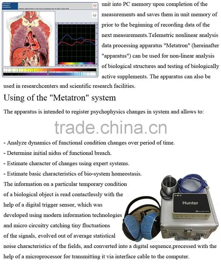 Original Nonlinear Analysis Metatron Hunter 4025 Nls Cell therapy body health diagnostic device