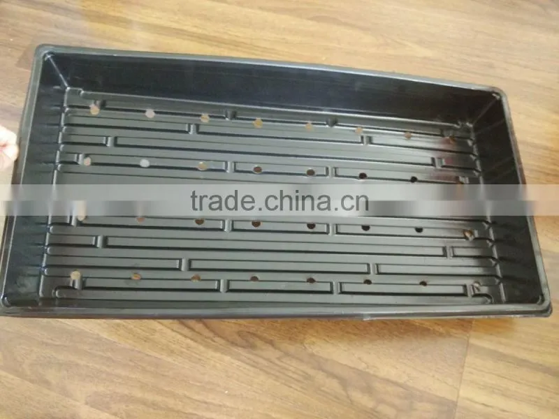 1020 trays black plastic large hydroponic fodder tray for wheat grass with holes