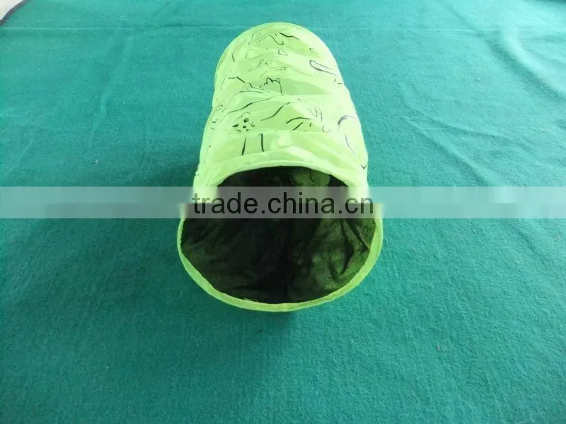 Pet Tunnel Puppy Dog Fun Collapsible Pet Obedience Agility Training Tunnel Striped Cave Chute Tool
