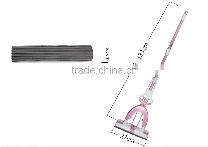 PVA Sponge Squeezing Mop with two mop heads