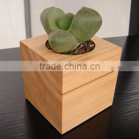 Little wooden plant Wooden Flower Holder Stand Pot