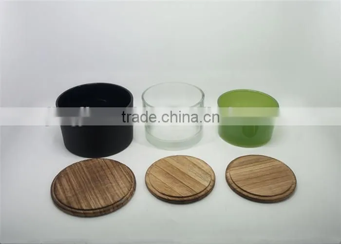 matte black glass candle holder with black metal lid