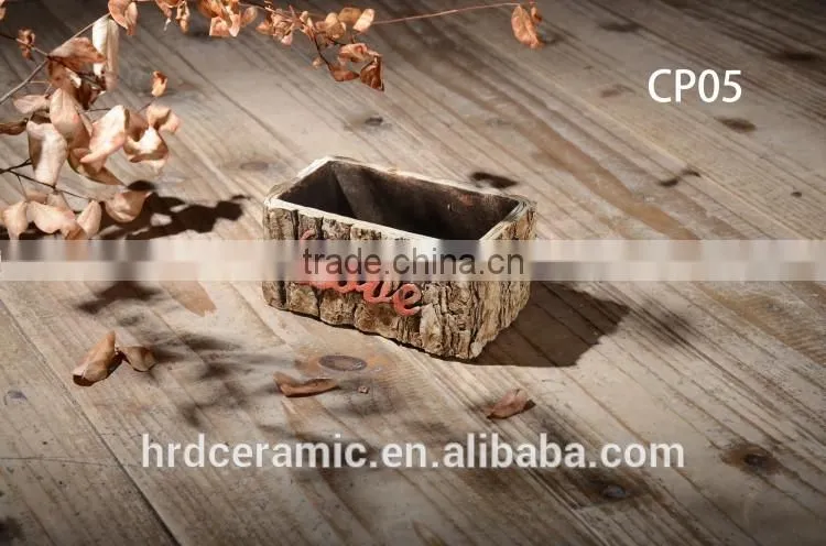 Outdoor cement plant pot for home and garden decoration