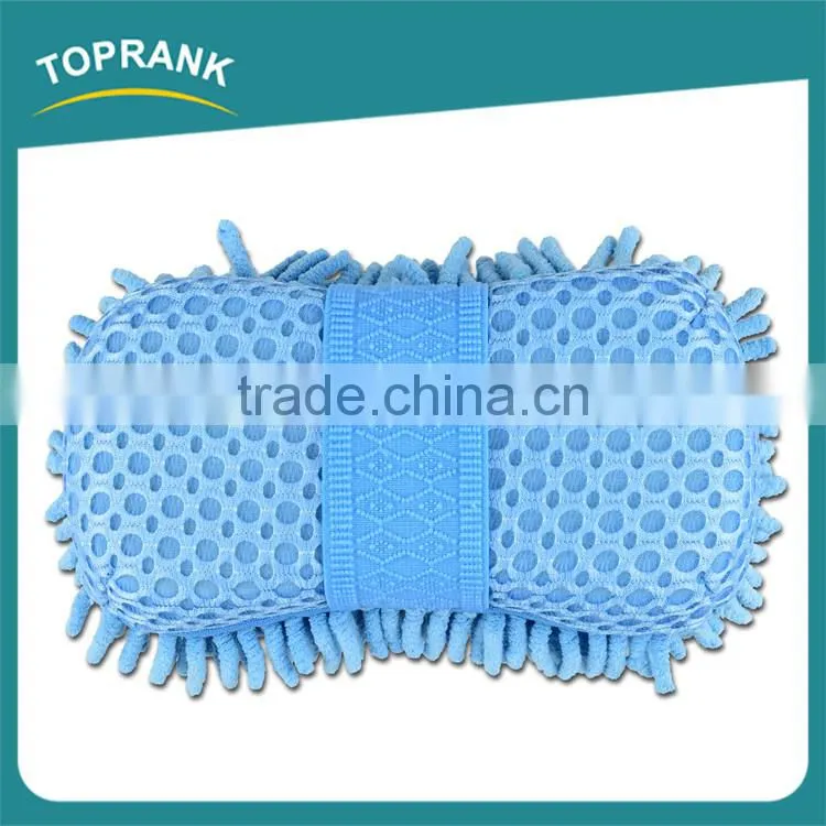 Hot sale two versatile cleaning surfaces microfiber car wash sponge