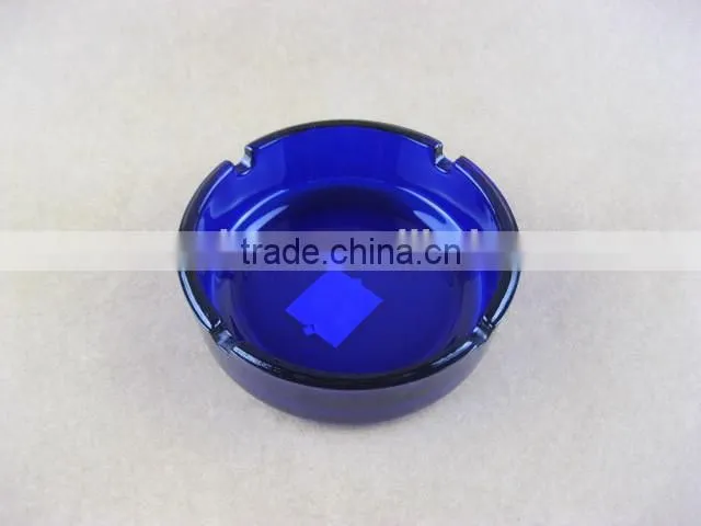 beautiful blue glass ashtray