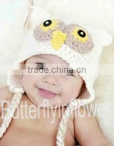 Shocking pink lovely baby crochet hat with flowers New style In stock