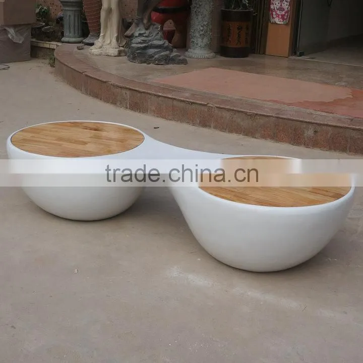 Large fiberglass round mall chair
