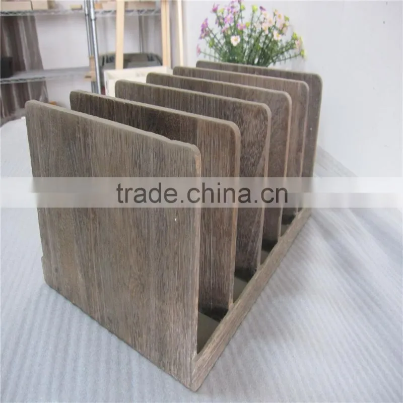 Office desk file receive receive basket wooden bookend