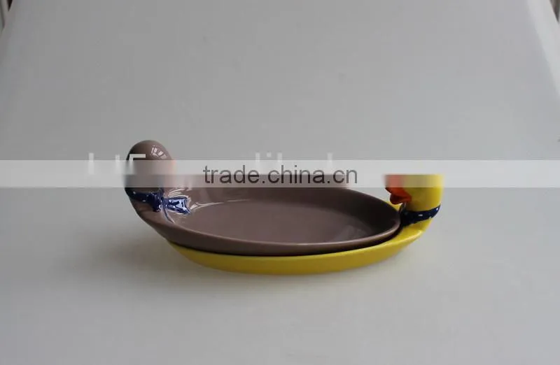 unique cute duck souvenir ceramic kid plates