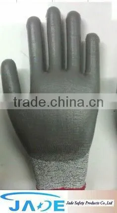 Cut Resistance Gloves and Grey PU Palm Coated