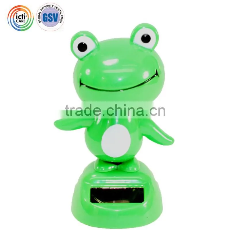 Dongguan 2015 Hot Sale Flashing Green Frog Solar Toy , Solar Powered Toy For Office Desk Home Decoration