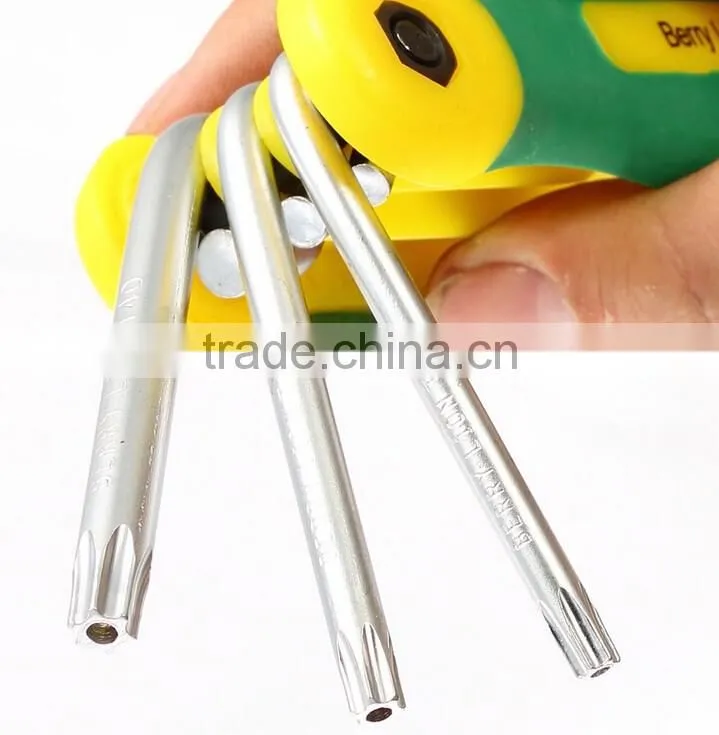 Berrylion tools mini size CRV 8pcs hex key set torx key allen wrench set with high quality
