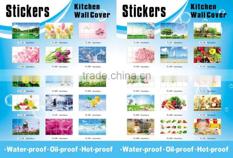 Fashion decorative wall sticker , kitchen aluminum foil oil stickers,TV setting post