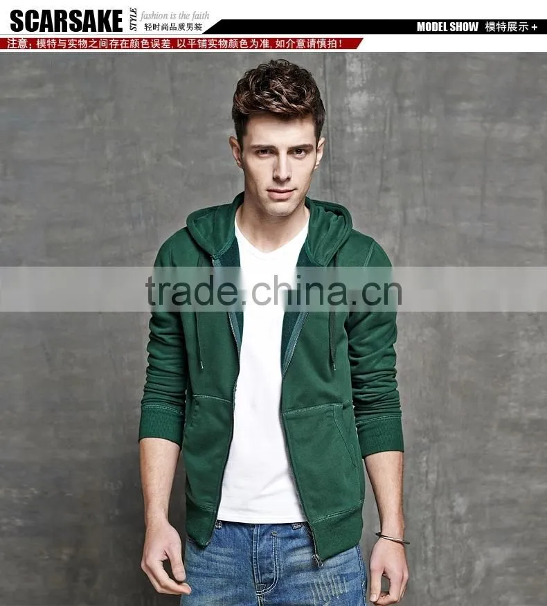 Fashion man custom blank zip up hoodies cheap
