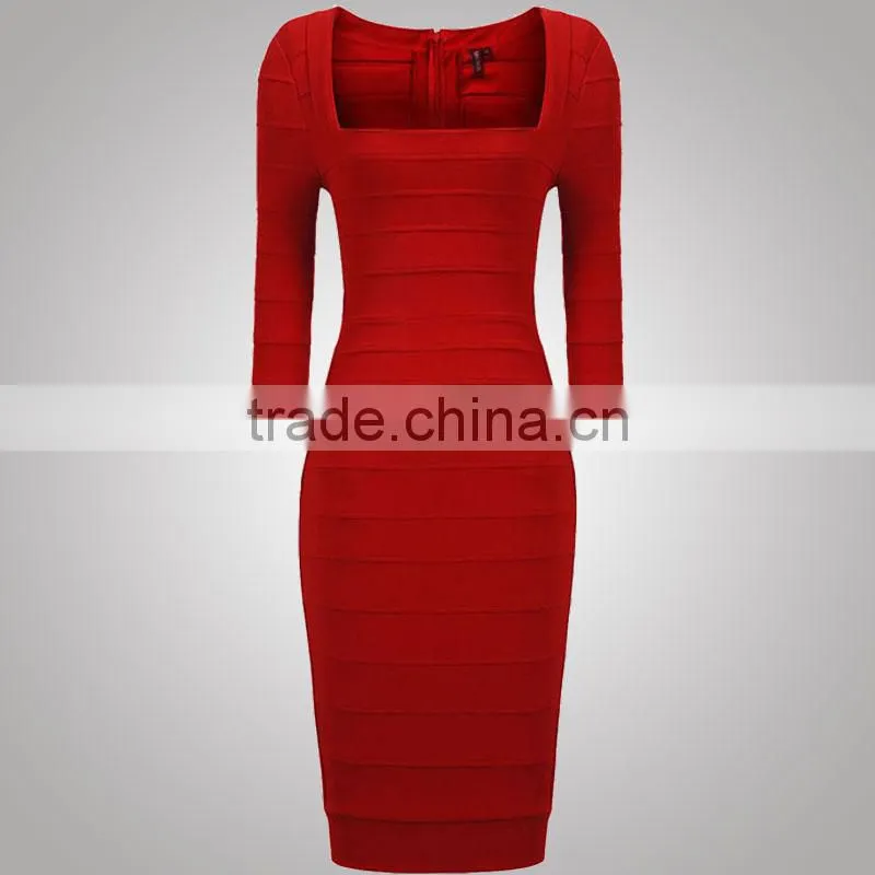 Traditional Style Brand Design New Products Rayon Bandage Dress Shenzhen Factory