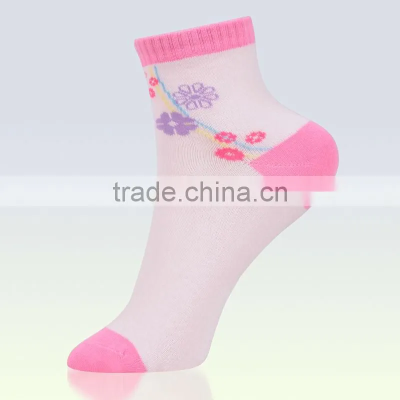 Jacquard flowers sock woman
