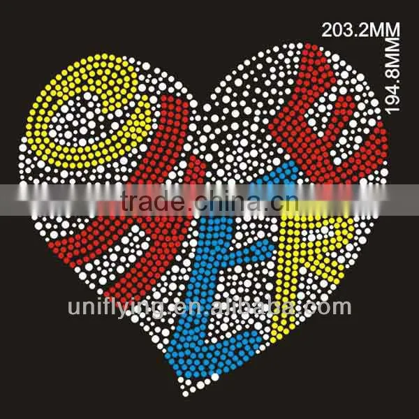 Diamond shape rhinestone hot fix motif designs