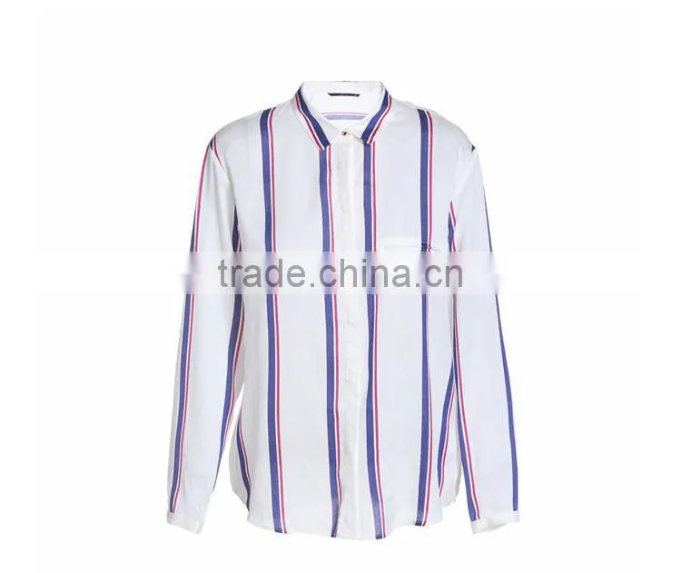 Fashionable Ladies Strip Viscose Casual Formal Blouse And Pants