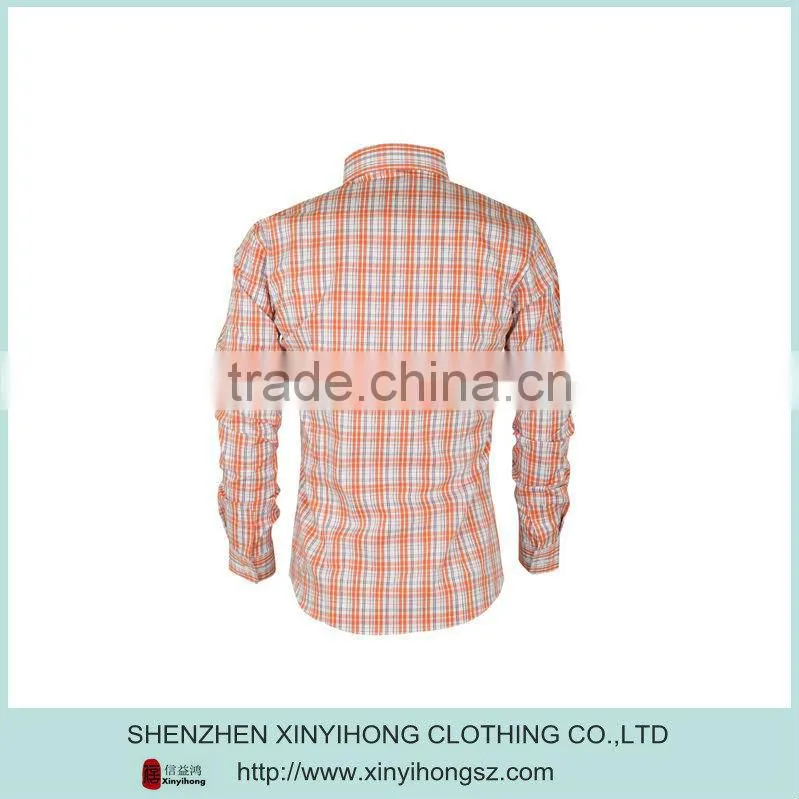 Hot Selling Cotton Stretch Plaid Pocket Leisure Gents Fashion Shirts
