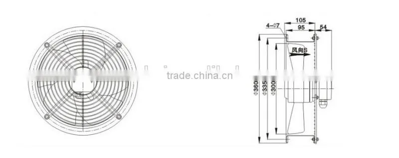 220 v / 380 v factory exhaust fan, cooling fan, high efficiency outer rotor axial flow fan, ventilation fan