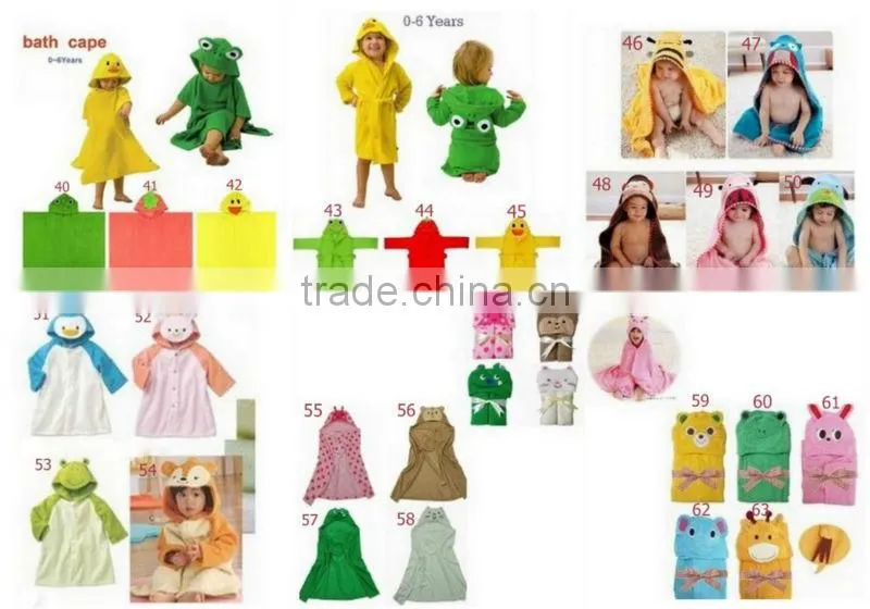 new design Terry Bathrobe - Hoodie/Hoody Costume Bath Towel Baby Robe - Kids Robes Baby Cartoon Hooded