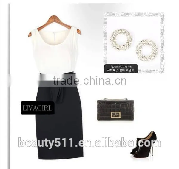 Women's Summer Striped Sleeveless Wear to Work Casual Party Pencil Dress SD73
