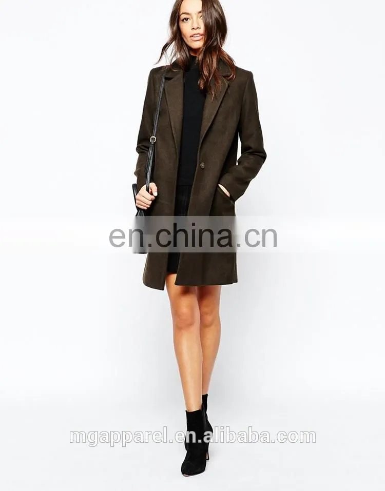 Cheap wholesale fashion coat woman winter clothes notch lapel long winter coat