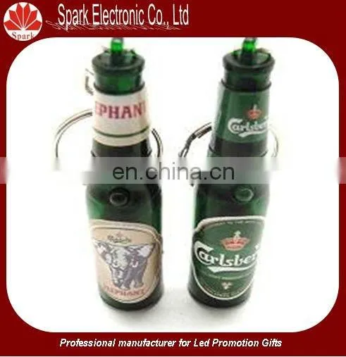 beer bottle jar shape led projector keychain