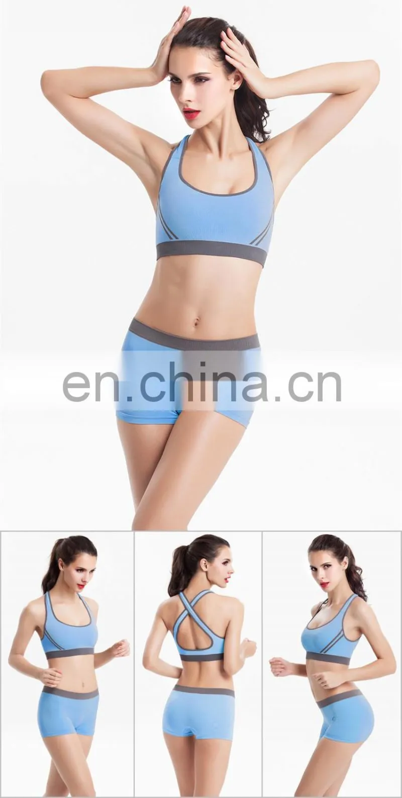 Top quality Wholesale Seamless Hot Sexy Custom Women Sports Bra+Brief