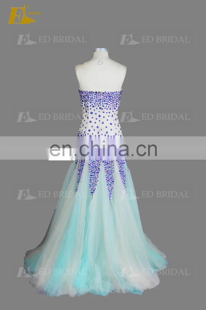 Mermaid Stone Beaded Colorful Real Sample Pictures Full Length Party African Evening Dresses