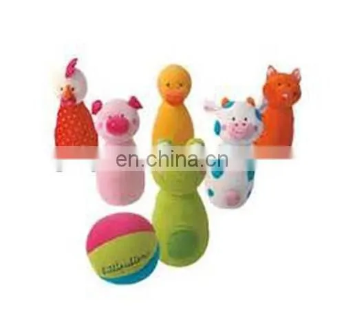 A set of soft animal styles bowling toys for baby